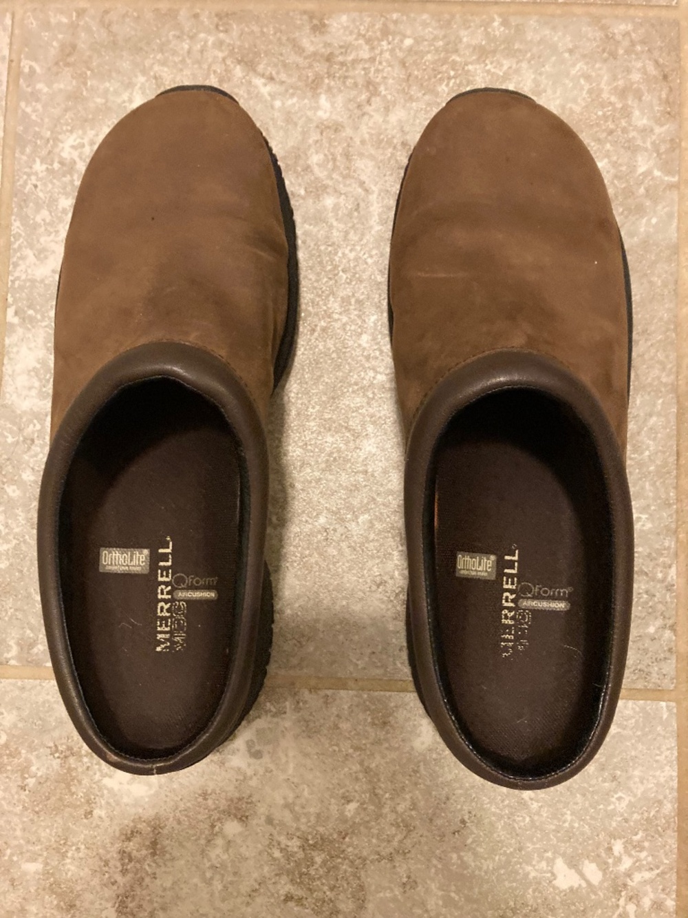 Merrell Encore Groove Dark Brown Mules Slip-On Shoes Womens US size 8.5